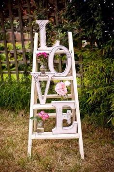 scala per allestimento matrimonio shabby chic