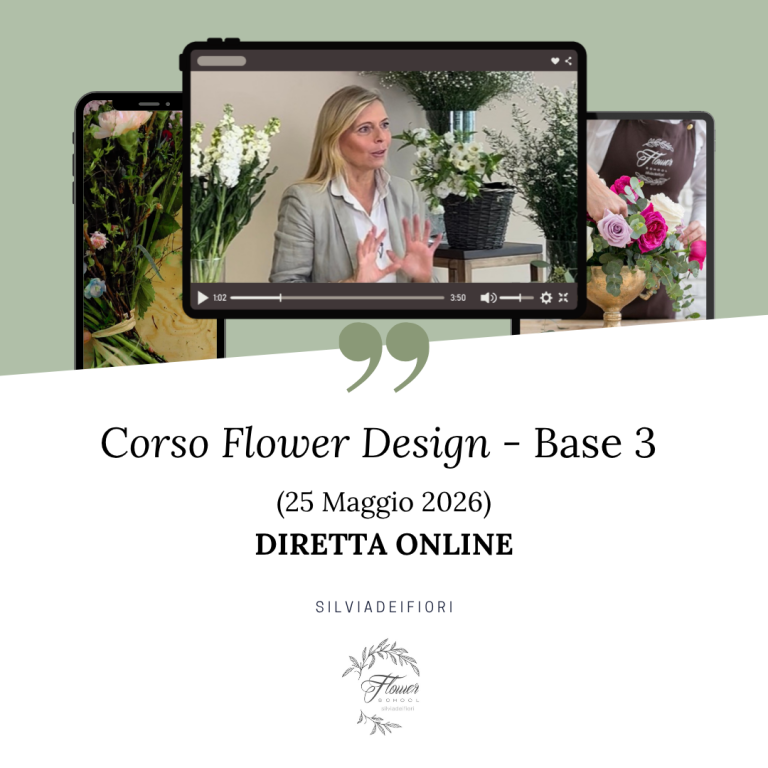 Corso flower design in diretta online - base 3